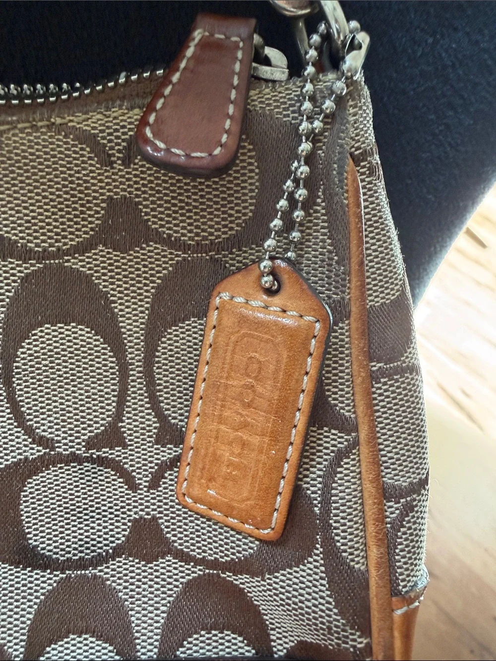 Vintage Coach Tan and Brown Signature Canvas Mini Bag, 6094